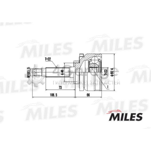 MILES GA20196 Шарнирный комплект приводной вал