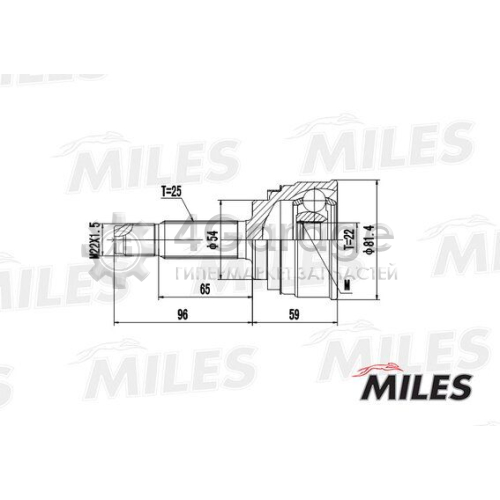 MILES GA20263 Шарнирный комплект приводной вал