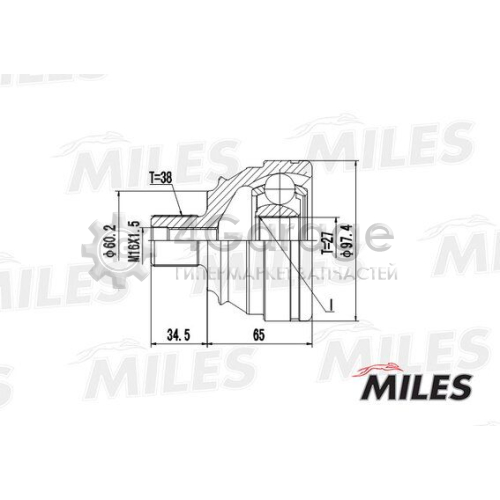 MILES GA20528 Шарнирный комплект приводной вал