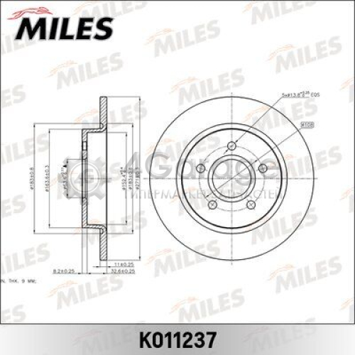 MILES K011237 Тормозной диск