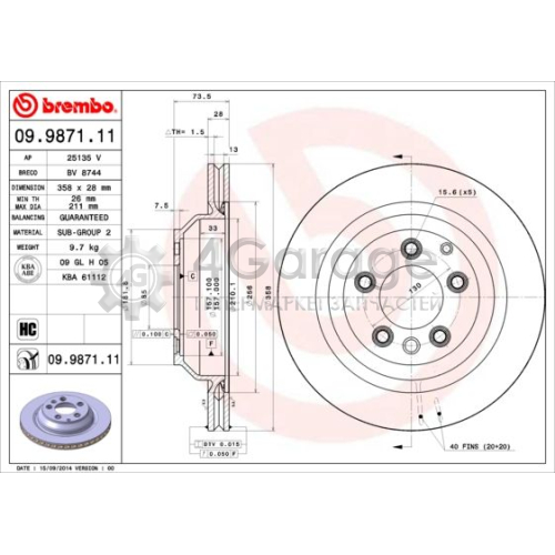 BREMBO 09987111 Тормозной диск COATED DISC LINE в Красноярске