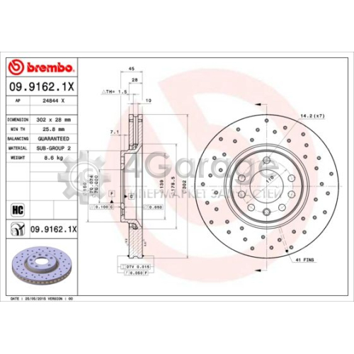 Тормозной диск BREMBO XTRA LINE BREMBO 0991621X в Нижнем Новгороде