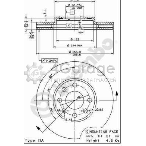 Тормозной диск COATED DISC LINE BREMBO 09762811 в Нижнем Новгороде