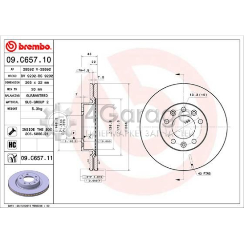 Тормозной диск COATED DISC LINE BREMBO 09C65711 в Нижнем Новгороде
