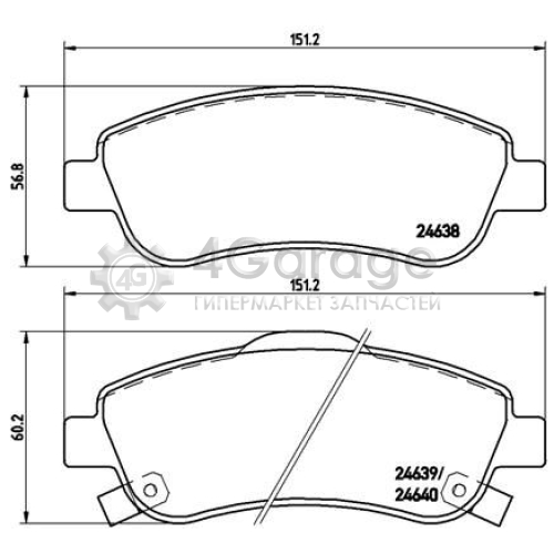 Комплект тормозных колодок дисковый тормоз BREMBO P28045 в Ростове-на-Дону