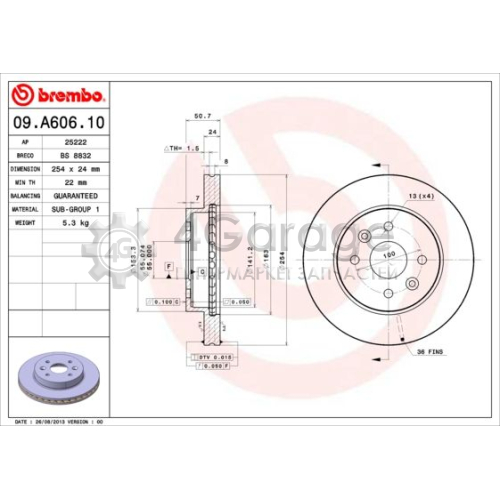 Тормозной диск BREMBO 09A60610 в Ростове-на-Дону
