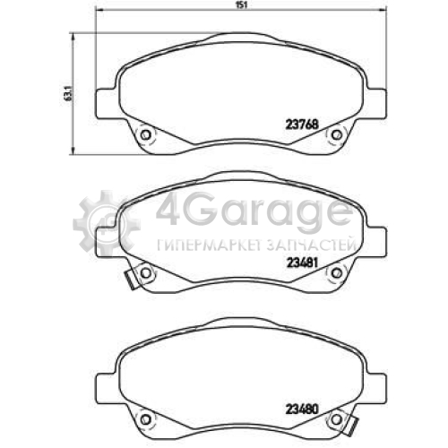 BREMBO P83046 Комплект тормозных колодок дисковый тормоз в Красноярске