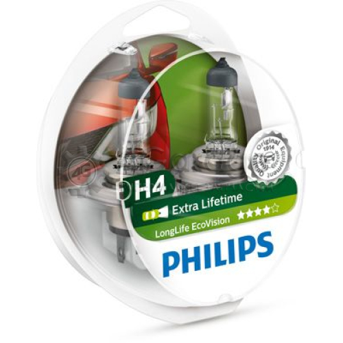 Лампа накаливания фара дальнего света LongLife EcoVision PHILIPS 12342LLECOS2 в Москве