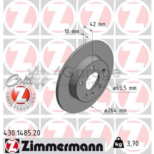 Купить Тормозной диск COAT Z ZIMMERMANN 430148520 в гипермаркете запчастей!