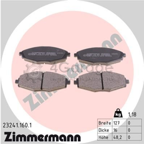 Комплект тормозных колодок дисковый тормоз ZIMMERMANN 232411601 в Нижнем Новгороде