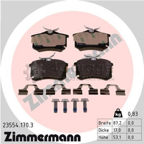 Комплект тормозных колодок дисковый тормоз ZIMMERMANN 235541703 в Нижнем Новгороде