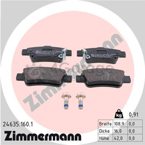 Комплект тормозных колодок дисковый тормоз ZIMMERMANN 246351601 в Нижнем Новгороде