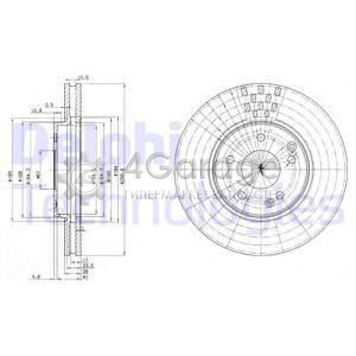 DELPHI BG3396 Тормозной диск