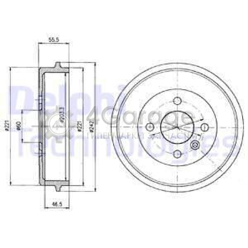 DELPHI BF346 Тормозной барабан