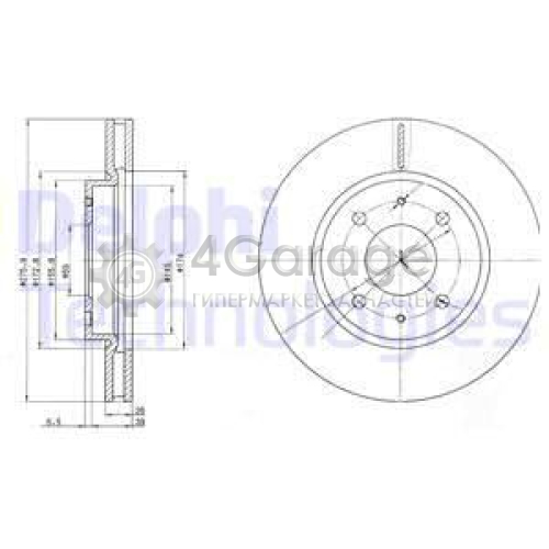 DELPHI BG4068 Тормозной диск