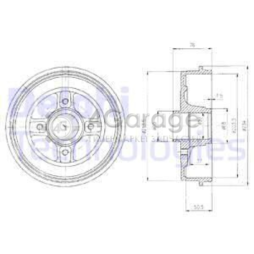 DELPHI BF427 Тормозной барабан