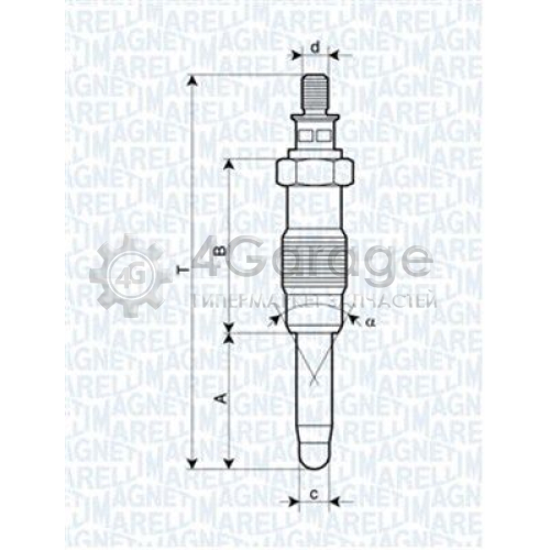 Свеча накаливания MAGNETI MARELLI 062900010304 в Ростове-на-Дону