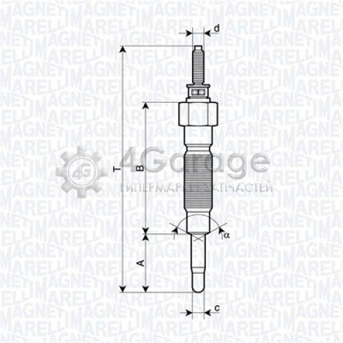 Свеча накаливания MAGNETI MARELLI 062900132304 в Москве