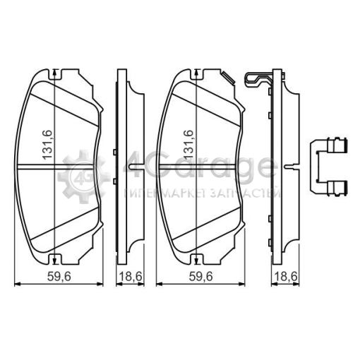 BOSCH 0986494632 Комплект тормозных колодок, дисковый тормоз