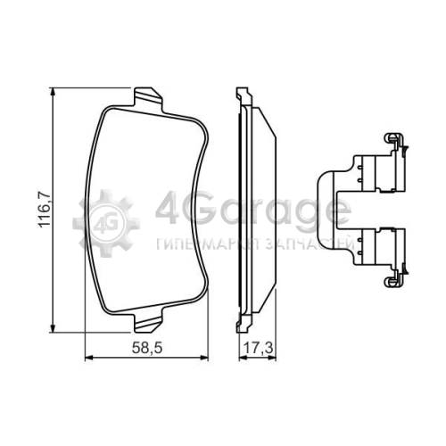 BOSCH 0986494637 Комплект тормозных колодок, дисковый тормоз