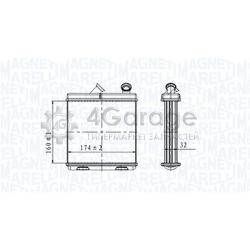 Теплообменник, отопление салона MAGNETI MARELLI 350218465000 в Москве