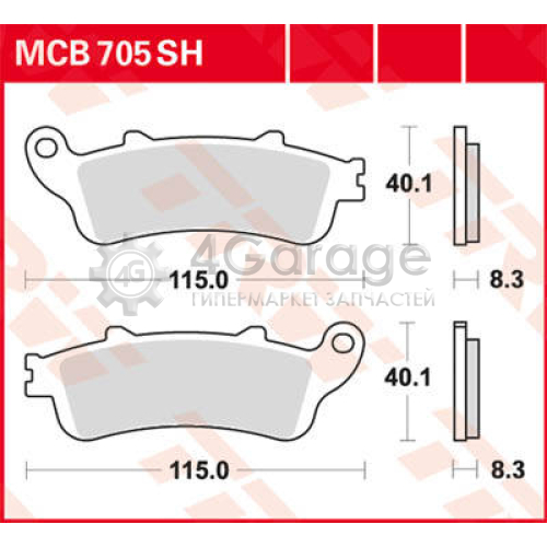 TRW MCB705SH Колодки дисковые MCB705SH