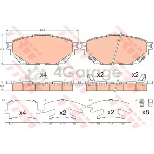 TRW GDB3611 Колодки передние MITSUBISHI CANTER FUSO GDB3611