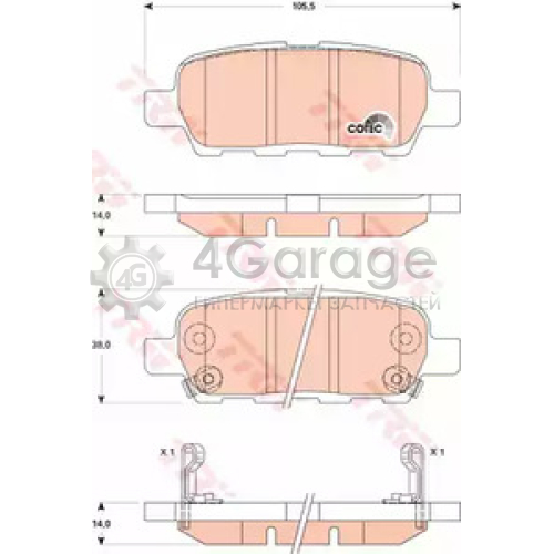 TRW GDB3507 Колодки задние NISSAN MURANO (Z50 51) TEANA II TIIDA QASHQAI X TRAIL T31 GDB3507