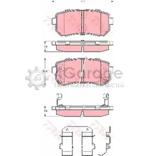 TRW GDB3421 Колодки задние KIA CEE'D II CERATO II HYUNDAI IX35 IX20 I30 SONATA V VI GDB3421