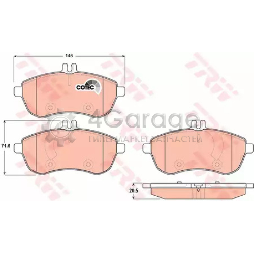 TRW GDB1736 Колодки передние MERCEDES W204 W212 GDB1736