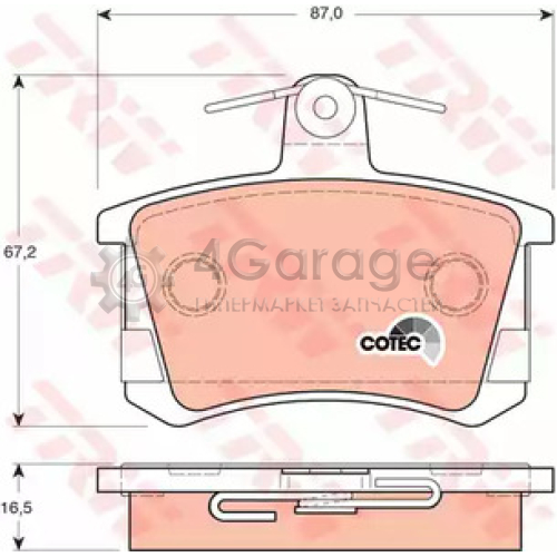 TRW GDB1163 Колодки задние AUDI 100 (C4) 80 (B4) A4 (B5) A6 (C4) A8 (4D_) GDB1163