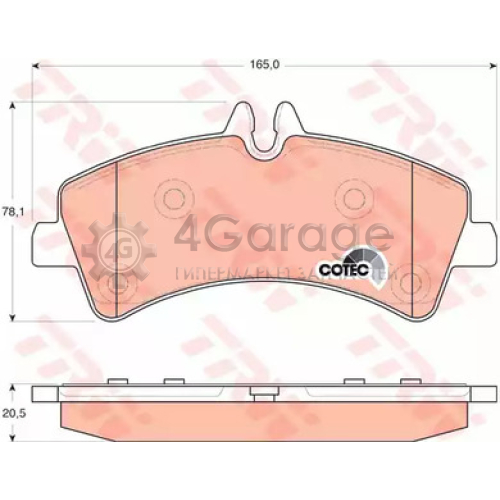 TRW GDB1699 Колодки задние MB SPRINTER 4.6t 5.0t (906) VW CRAFTER 30 50 (2E_ 2F_) GDB1699