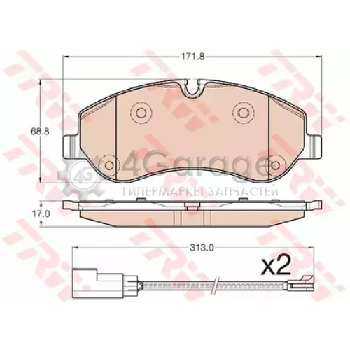 TRW GDB1967 Колодки передние FORD TRANSIT 2012 GDB1967