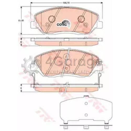 TRW GDB3418 Колодки передние HYUNDAI SANTA FE I III KIA SORENTO II SSANYONG ACTYON II GDB3418