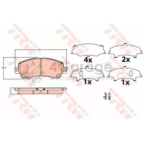 TRW GDB3622 Колодки передние NISSAN QASHQAI II (J11 J11_) 2013 GDB3622