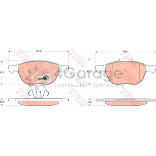 TRW GDB1583 Колодки передние FORD FOCUS II III MAZDA 3 (BK BL) GDB1583