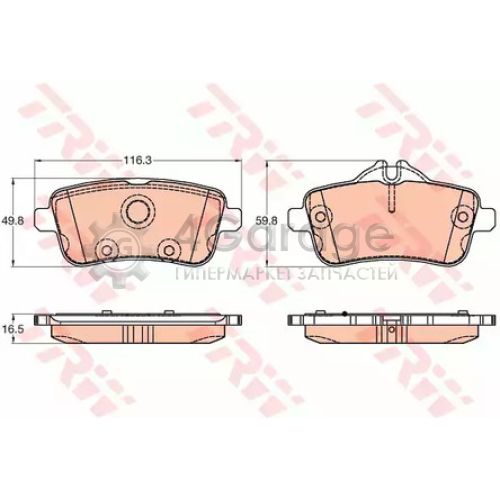 TRW GDB1947 Колодки задние MERCEDES X166 W166 GDB1947
