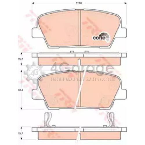 TRW GDB3499 Колодки задние HYUNDAI SANTA FE II KIA SORENTO II GDB3499