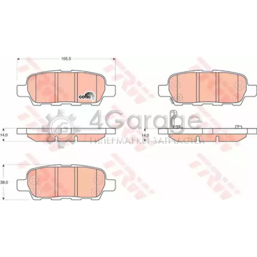 TRW GDB3294 Колодки задние INFINITI EX FX G M NISSAN QASHQAI MURANO (Z50 Z51) GDB3294