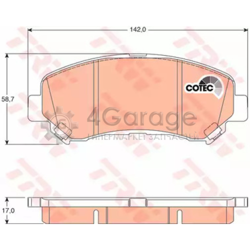 TRW GDB3467 Колодки передние NISSAN QASHQAI X TRAIL (T31) GDB3467