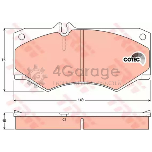 TRW GDB317 Колодки передние MERCEDES G (W461 W463) T1 (601 602) GDB317 в Красноярске