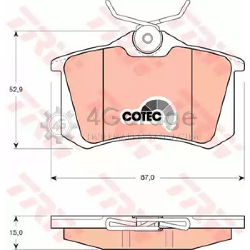 TRW GDB823 Колодки задние AUDI A4 (B6 B7) A6 (C5) VW PASSAT (3A2 35I) GDB823