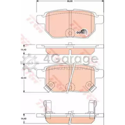 TRW GDB3454 Колодки задние TOYOTA AURIS COROLLA (E15 E18) GDB3454