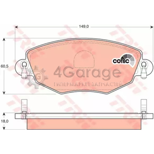 TRW GDB1434 Колодки передние FORD MONDEO III GDB1434