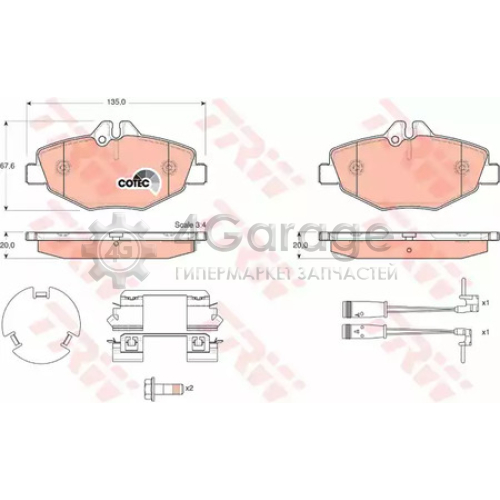 TRW GDB1542 Колодки передние MERCEDES W211 GDB1542