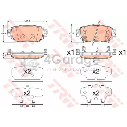 TRW GDB3617 Колодки задние NISSAN QASHQAI 2014 X TRAIL T32 GDB3617