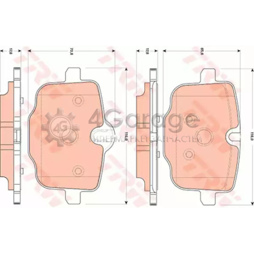TRW GDB1869 Колодки торм диск к т задн BMW 5 (F10)