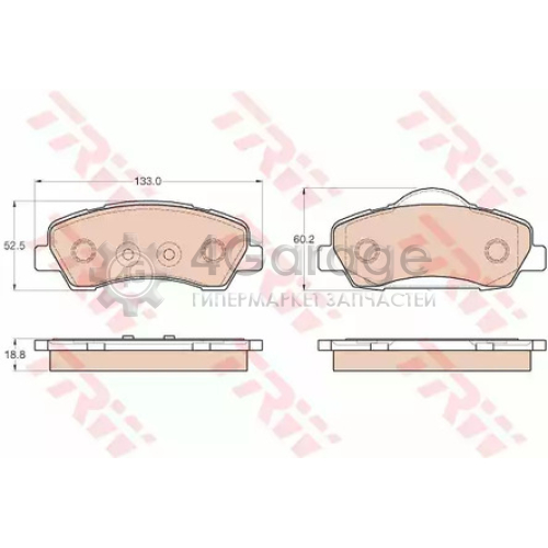 TRW GDB1992 Колодки передние PEUGEOT 301 CITROEN C ELYSEE GDB1992