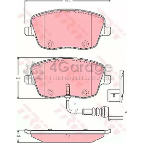 TRW GDB1472 Колодки передние SKODA FABIA II ROOMSTER 15