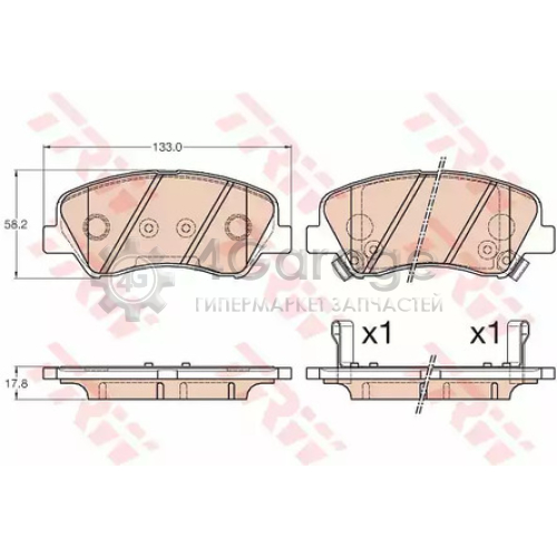 TRW GDB3548 Колодки передние HYUNDAI SOLARIS KIA RIO III GDB3548